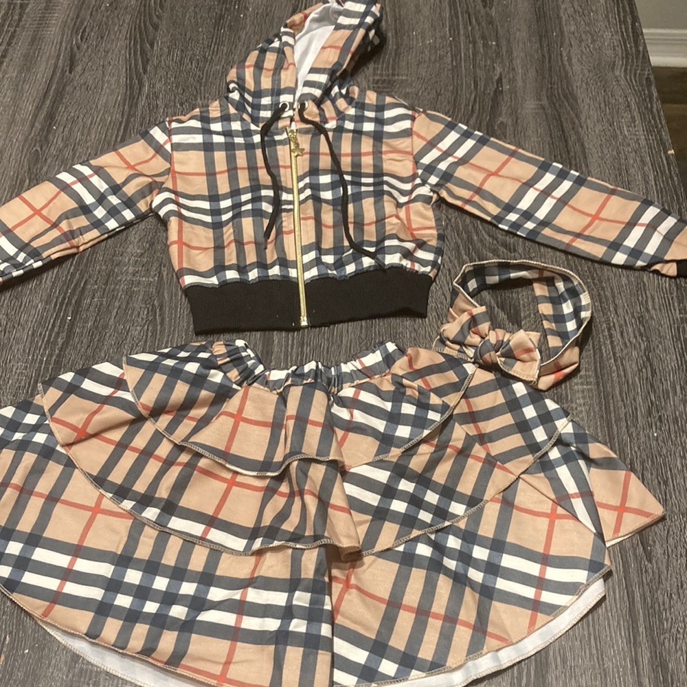 Kids plaid 3 piece set